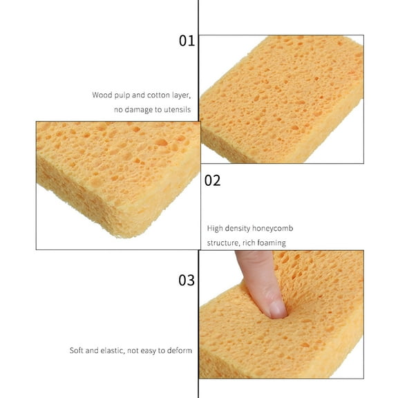 ACDANC Large Kitchen Sponges for Dishes,Bathroom Cleaning Sponge for Countertop,Tiles,Walls,Floors,Natural Compostable Scrubber for Dish,Car,Kayak,Compressed Cellulose Sponges 11x7cm