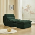 thumbnail image 3 of Modern Compressed Lounge Chair with Ottoman, Cozy Corduroy Recliner for Small Spaces, Living Room, or Bedroom, 3 of 9