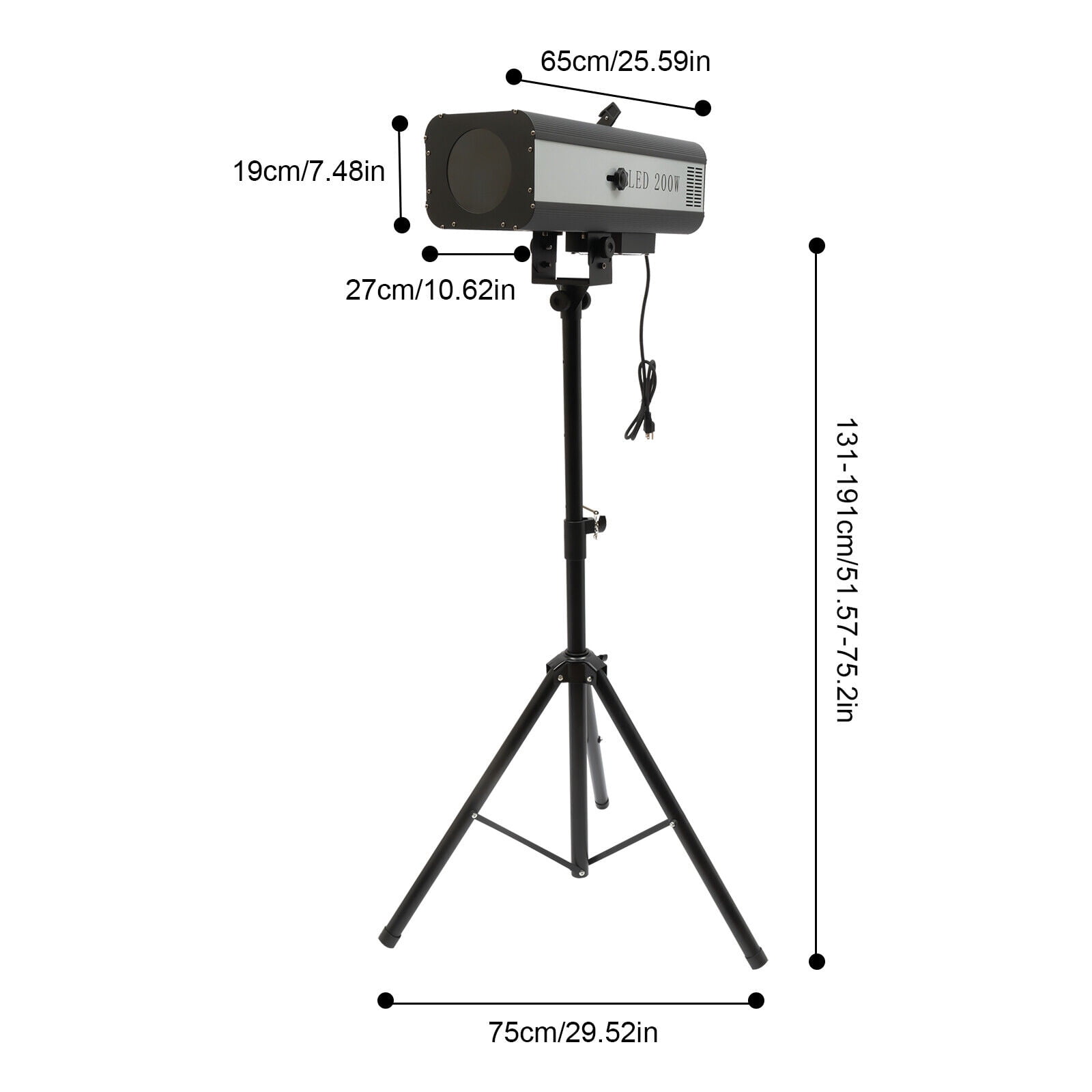 (Stand Only) Stage Spot Light 200W Follow Spotlight Stand Manual Control