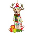 thumbnail image 2 of Christmas Ornament under $5! Xqxayjr Christmas Dog Ornament, Wooden Labrador with Santa Hat, Christmas Tree Decoration, Cute Pet Lover Gift, Hand Painted Festive Decor, 2 of 7