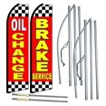 thumbnail image 2 of "Oil /Brake Service" - 2 Pack of Swooper Flag Sets - Includes 2 Swooper Flags (Pictured), 2 Flagpoles, and 2 Ground Spikes, 2 of 2