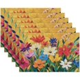 thumbnail image 3 of Watercolor Flowers Pattern Placemats Set of 6 Washable Kitchen Dining Table Mats 12 x 18 Inch Modern Cloth Place Mats Non-Slip Heat Resistant Placemats for Home Farmhouse Kitchen Dinner Party Decor, 3 of 6