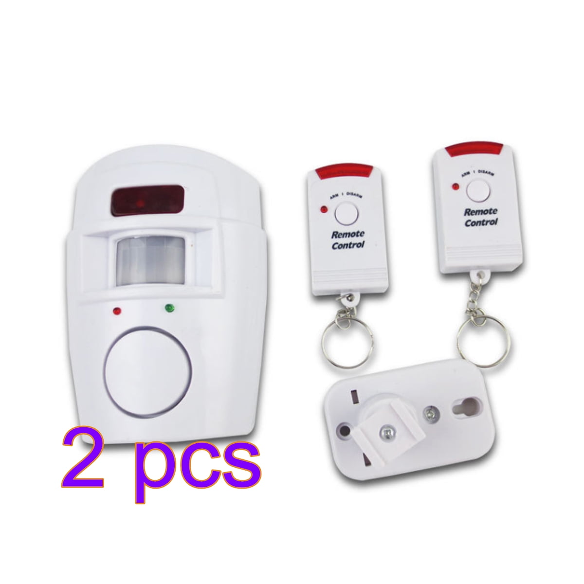 105dB Home Security Wireless IR Motion Sensor Alarm System 2Pcs Remote Control 