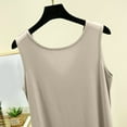 thumbnail image 4 of MIUOWANP Summer Tank Tops for Women Casual And Fashionable Outerwear Solid Color Round Neck Sleeveless Top Beige L, 4 of 5