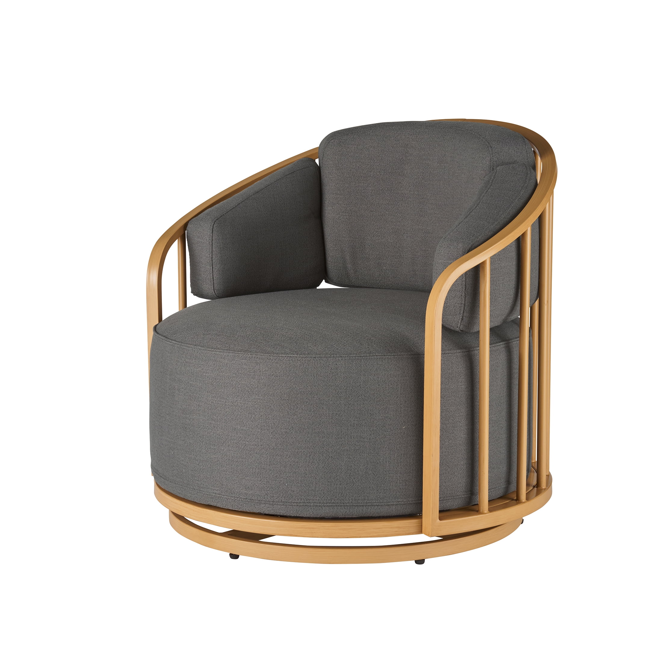 Better Homes & Gardens Lillian Swivel Birdcage Accent Chair, Charcoal Linen