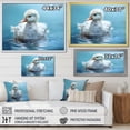 thumbnail image 4 of Designart "Tranquil Swim of Blue and White Duck II" Animals Framed Wall Art - Modern Farmhouse White Duck Hallway Framed Wall Art Decor, 4 of 6