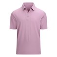 thumbnail image 2 of BiZtdJrK Golf Shirts for Men Summer Short Sleeve Button Collared Polos Shirt Solid Color Casual Sports Tennis T-Shirt 2025 Going Out Tops Purple S, 2 of 7