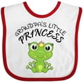 thumbnail image 3 of Inktastic Grandpa's Little Princess Cute Frog Girls Baby Bib, 3 of 4