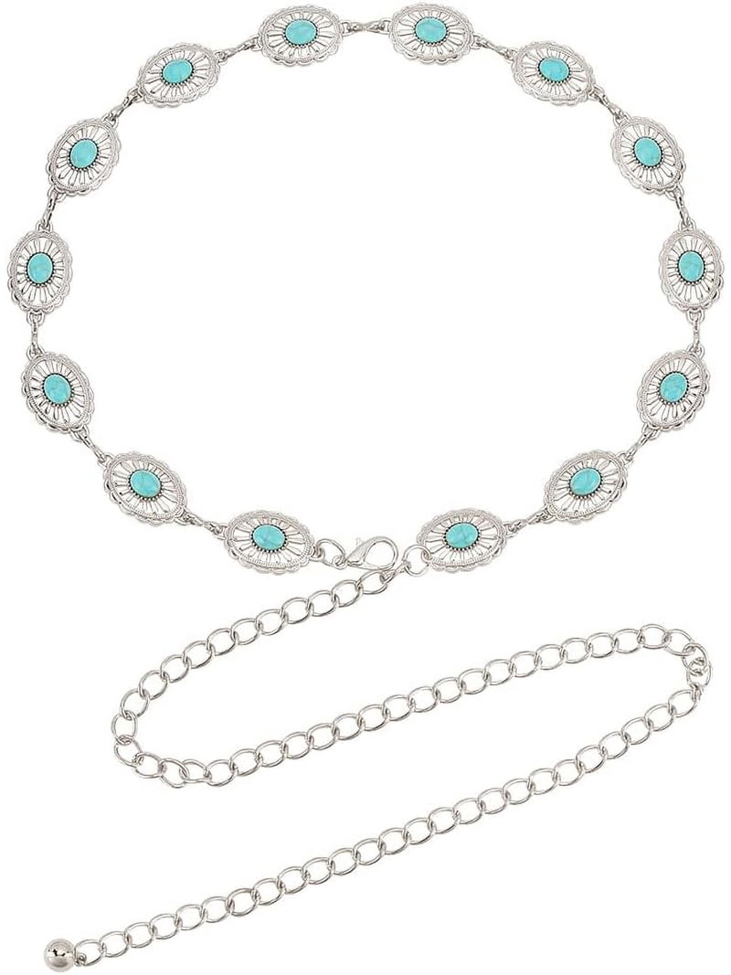 Women Boho Chain Belts 44.5 inch long Metal Western Waist  display picture 2