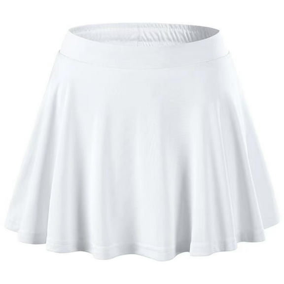 Hansber Kids Girls Tennis Golf Skirt High Waisted Pleated Mini Skirt A-Line Skater Skirts Sport Swim White M
