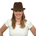 thumbnail image 5 of "German Hunter" Brown Hat Fedora And Edelweiss " Feather, 5 of 7