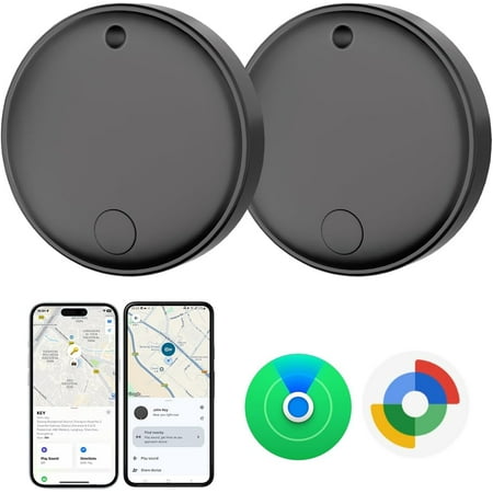 Tracker Tags for Android & iOS, Key Finder ng Device Smart Tracker Tag for Luggage, Wallet, Bike, Bags - h Works with Find My & Google's Find Hub - 2 Pack