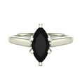 thumbnail image 4 of 2/3 ct tw Natural Black Marquise Diamond Cathedral Setting Engagement Ring 14K White Gold, 4 of 5