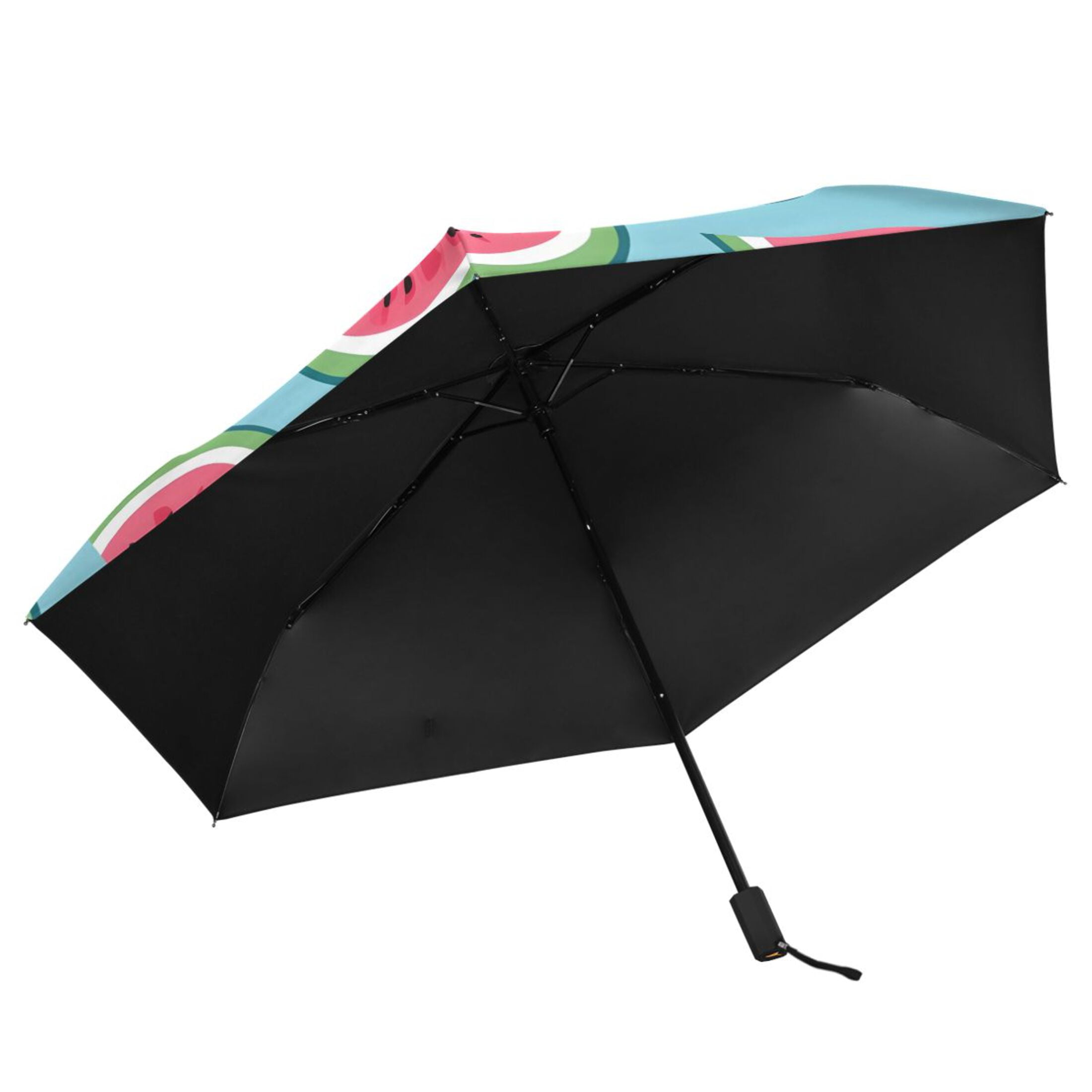 Watermelons Cartoon All Weather Umbrella Triple Folding Parasol 6 Ribs UV Protection Portable