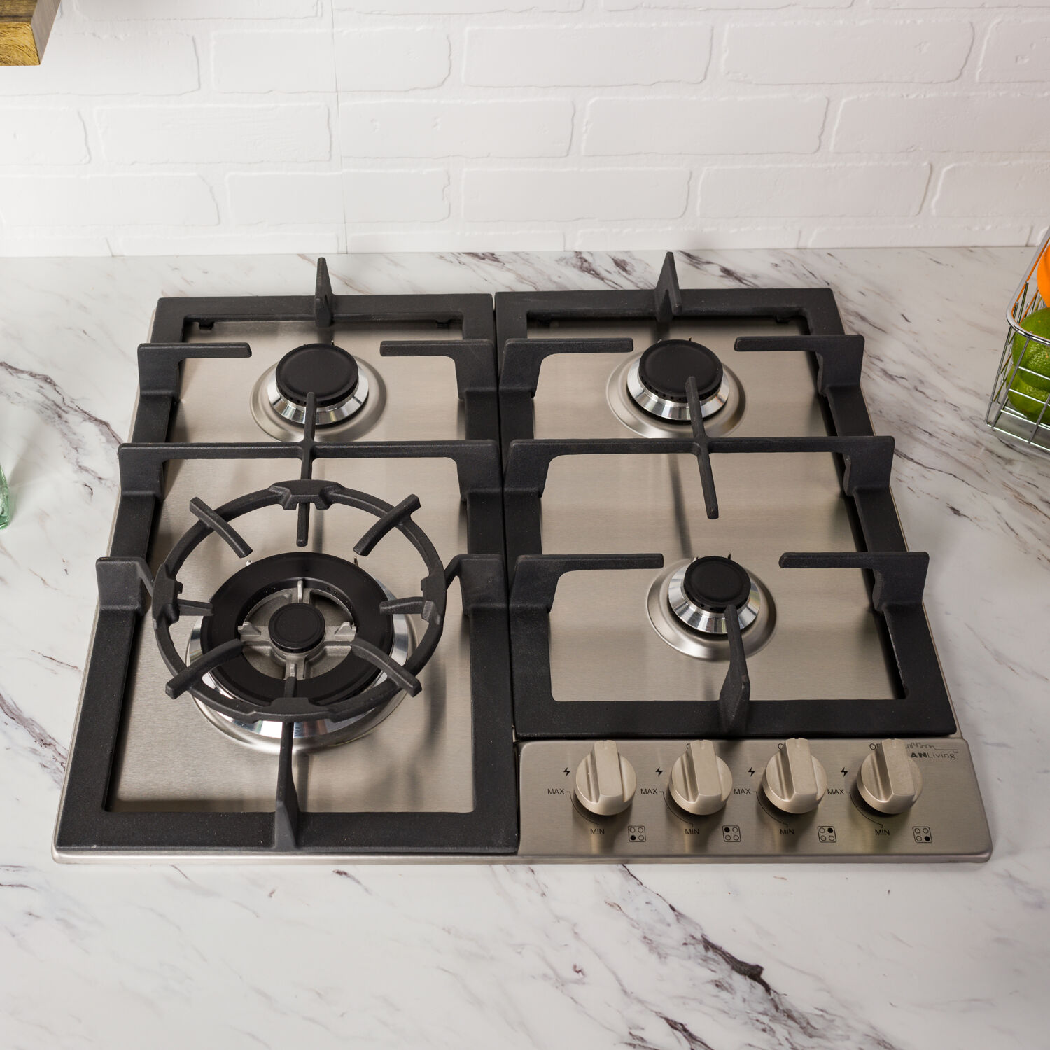 Urban Living 24-in. Gas Cooktop with 4 Burners in Stainless Steel