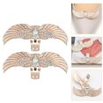 thumbnail image 3 of Miangastore Pinces de Décoration de Talon de Chaussure Forme Aile Dorée Femmes Saint-Valentin 2 Pcs 2.4X0.8X0.6In, 3 of 8
