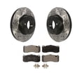 thumbnail image 1 of Transit Auto Front Coated Drilled Slotted Disc Brake Rotors and Semi-Metallic Pads Kit for Car 2012 BMW 328i 3.0L with 340mm Diameter Rotor KDF-100122, 1 of 2