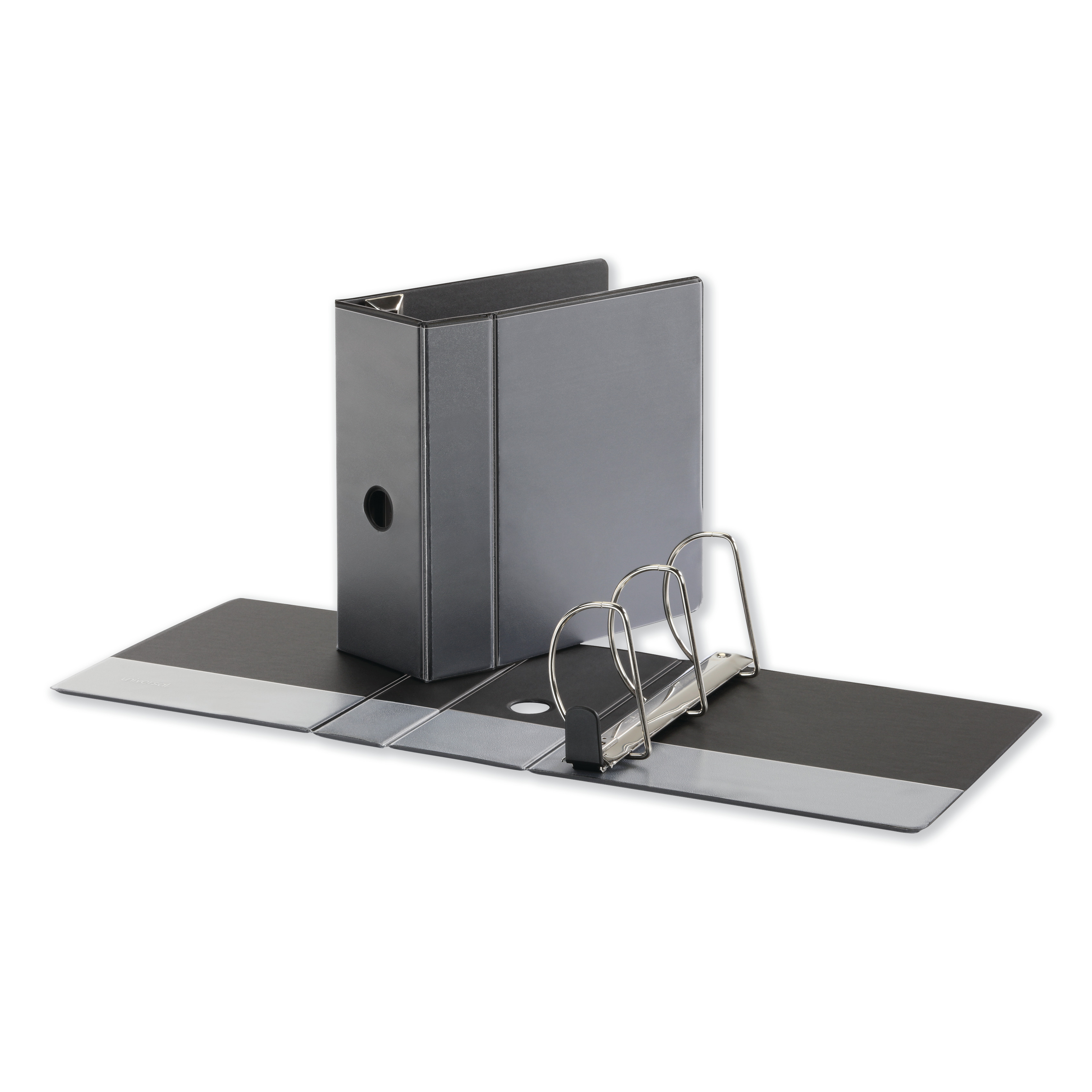 Universal Deluxe EasytoOpen DRing View Binder, 3 Rings, 5" Capacity