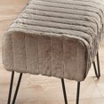 thumbnail image 4 of Home Soft Things Super Soft Faux-Fur Upholstered Stool Ottoman, Fungi, 19"x13"x17", 4 of 6
