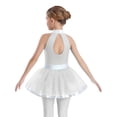 thumbnail image 2 of inlzdz Girls Sparkly Sequins Sleeveless Ballet Dance Dress Princess Party Ballerina Tutu Skirt Leotard White 12, 2 of 7