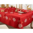 thumbnail image 2 of Fennco Styles Embroidered Snowflake Christmas Tablecloth 70 x 70 Inch - Red Table Cover for Holiday Décor, Family Gathering, Special Events and Everyday Use, 2 of 3