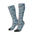 thumbnail image 2 of Daiia Sports Socks Underwater Animals and Flowers Printed Novelty Crew Socks for Men Women Knee High Socks Cotton Socks Soft & Breathable Support Unisex Socks, 2 of 9