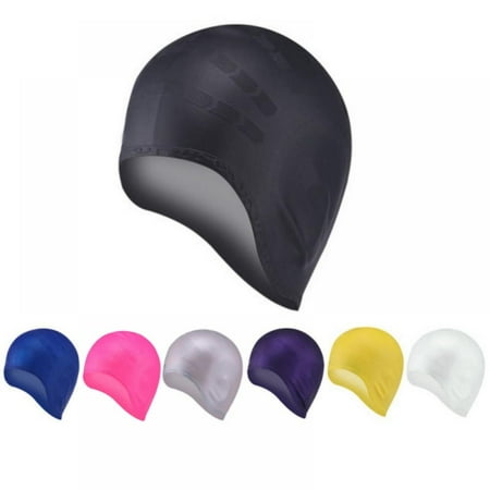 

Swim Cap Cover Ears for Long Hair Silicone Swimming Cap for Dreadlocks or Short Hair Unisex Premium Earmuffs for Women Men Adult Youths Keeps Hair Clean Ears Dry