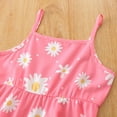 thumbnail image 4 of Fdqin Girls Dresses Sleeveless Floral Print Swing Sundress Cute Summer Midi Dresses Casual Kids A-line Dress with Sunhat Pink 7-8 Years, 4 of 8