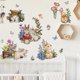 thumbnail image 2 of A set of wall stickers with rabbits, flowers and butterflies - wall decor for children's room, 2 of 5