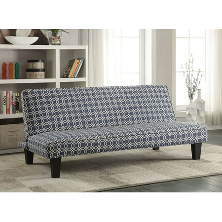 1perfectchoice Living Room Simple Adjule Futon Sleeper Sofa Bed 1perfectchoice Living Room Simple Adjule Futon Sleeper Sofa Bed Trellis Pattern Fabric Color Navy Blue