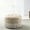 Beige, variant on 24" Round Brown Velvet Home Ottoman / Experienced Craftsmen Made, Tassel Fringe