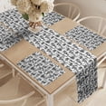 thumbnail image 2 of Ambesonne Modern Table Runner & Placemats, Circus Magician Theme, Placemat 4 pcs + Runner 16"x90", Black and White, 2 of 2