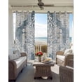 thumbnail image 4 of Vintage White Beige Floral Blackout Curtains 45 Inches Long for Bedroom, Abstract Art Flower Thermal Insulated Room Darkening Black Out Window Curtain Panels Grommet Drapes for Living Room, 4 of 8