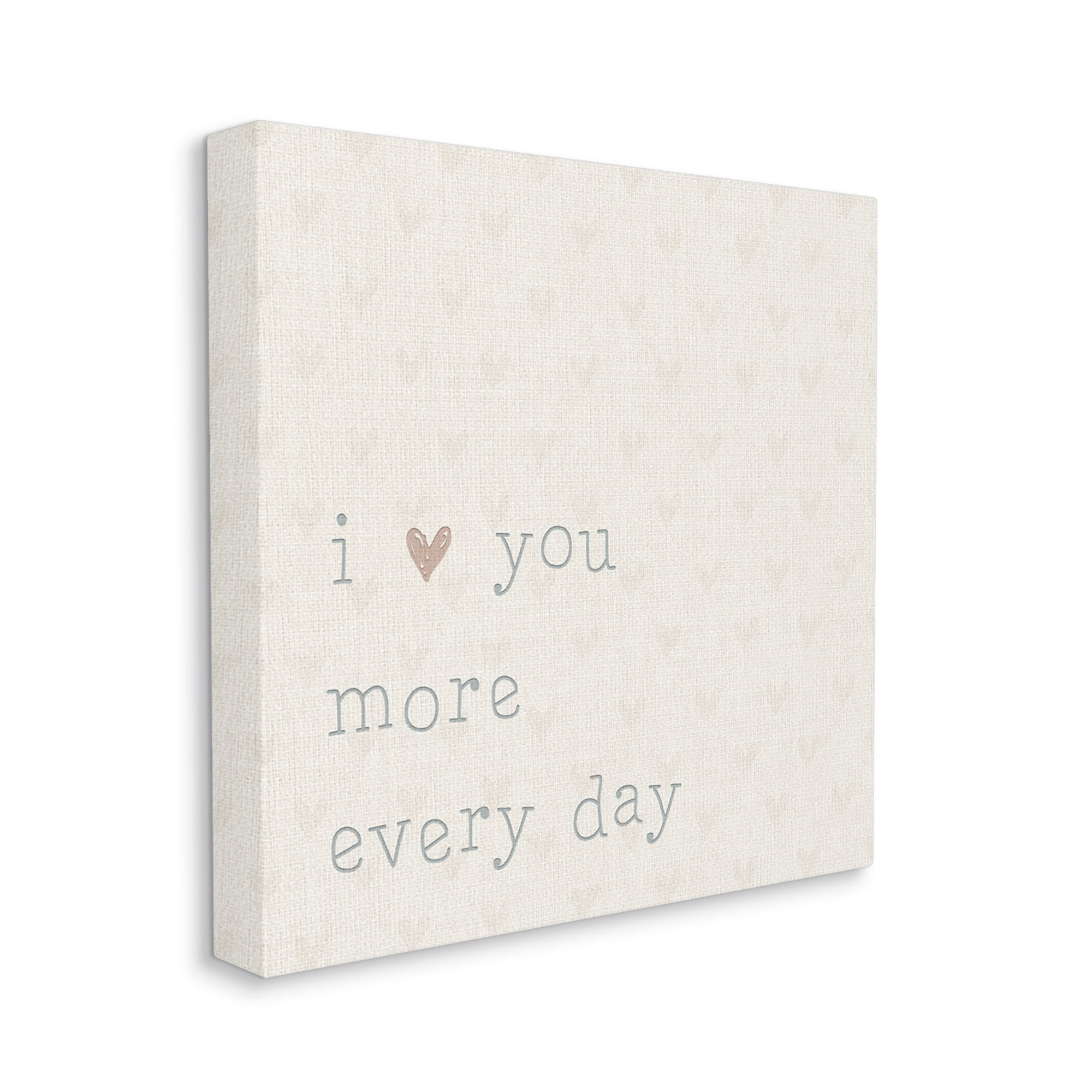 Stupell Industries Love You More Casual Heart Print Pattern Graphic Art Gallery Wrapped Canvas Print Wall Art, Design by CAD Designs