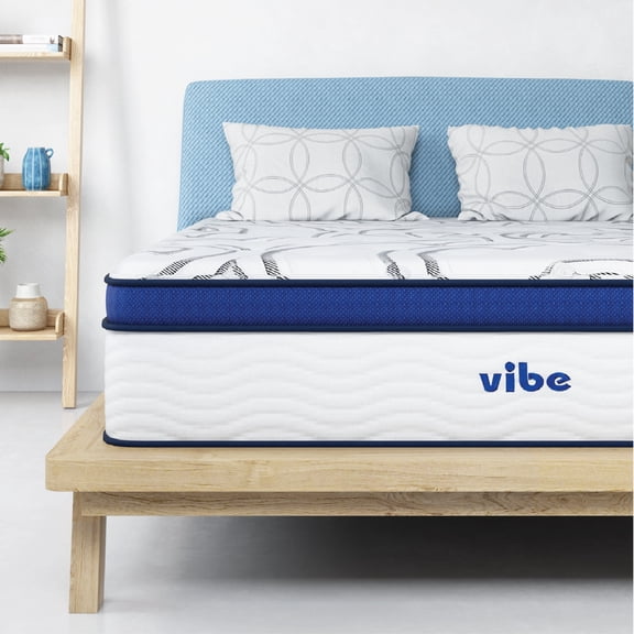 Vibe Quilted Hybrid Mattress, 12-Inch Innerspring and Pillow Top Gel Memory Foam Mattress, CertiPUR-US Certified Bed in a Box, King