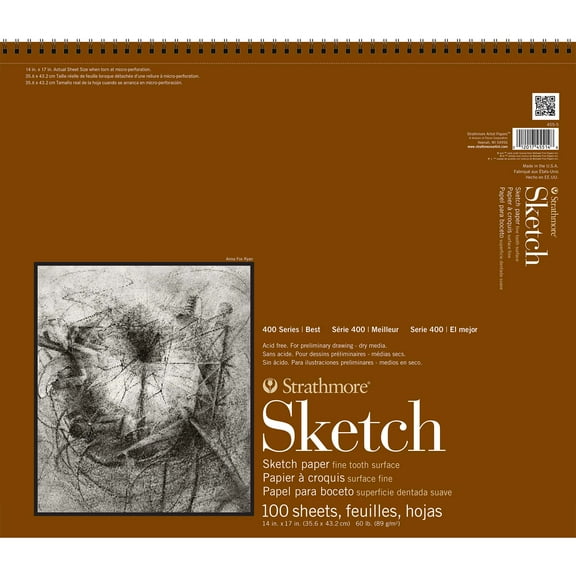 Strathmore Sketch Paper Pad, 400 Series, 14" x 17", 100 Sheets