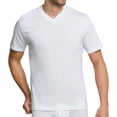 thumbnail image 4 of SCHIESSER Camiseta americana para hombres, paquete de 2 - 1/2 manga, camiseta interior, cuello en V SchwarzWeiß L (Large), 4 of 5