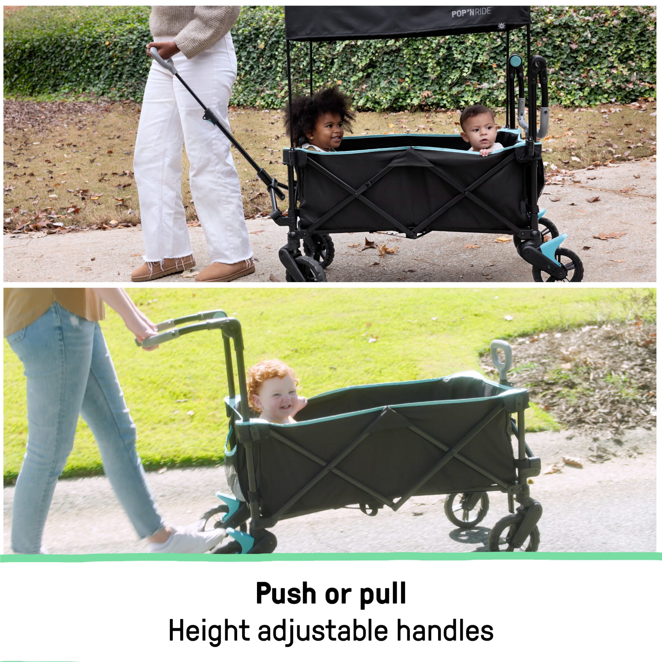 Ingenuity Pop 'N Ride Stroller Wagon - Black & Teal