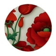 thumbnail image 2 of WYYP  Red Poppy Round Table cover,Art Red Flowers Floral Water Resistant Polyester Table Cloth Decorative Table Cover for Kitchen, Dining Desk,Party,Holiday White, 2 of 7
