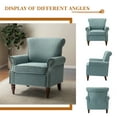thumbnail image 6 of Upholstered Armchair, Tina's Home Accent Chair Nailhead Trim Wood Leg Living Room Bedroom Blue, 6 of 7