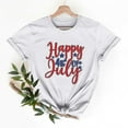thumbnail image 2 of Summer Save 4Th Of July Patriotic Shirt For Women Independence Day Tee Usa Flag Star Stripe Tops Regular Size Slim Fitted Tee Shirts Round Neck T-Shirts Rolled Sleeve Shirt Boho Beach Holiday Outfit, 2 of 6