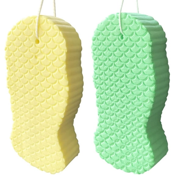 2 Pcs Soft 3D Bath Body Shower Sponge Soft Exfoliating Bath Sponge Skin Friendly