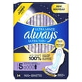 thumbnail image 3 of Always Ultra Thin Feminine Pads with Wings for Women, Size 5, Extra Heavy Overnight Absorbency, Unscented, 3 of 9