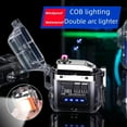 thumbnail image 5 of Electronic Rechargeable Lighter Outdoor Windproof Lighter Transparent Waterproof Double Arc Lighter LED Power Display Type-C for Boyfriends and Friends (Orange), 5 of 6