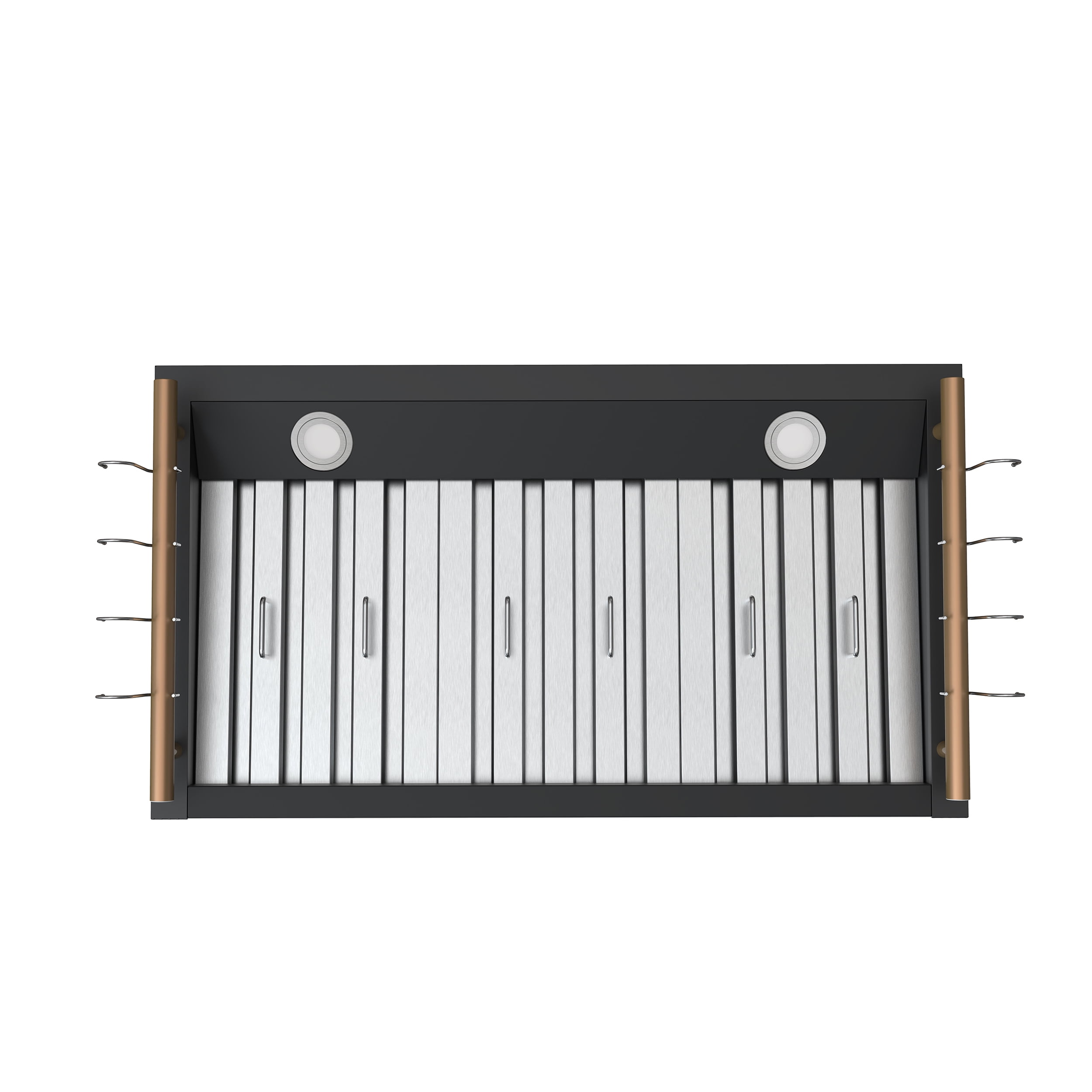 Forno Venezia 36 Inch Wall-Mounted Range Hood in Black with Touch Controls and Baffle Filters