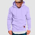 thumbnail image 4 of TOWED22 Men's Hoodies Loose Fit Pullover Casual Fashion Long Sleeve Hooded Sweatshirts with Pocket(Purple,XL), 4 of 5