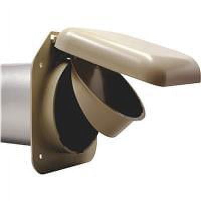 No-Pest Dryer Vent Hood 4 In. Low Profile - Plastic - Tan — Heavy-Duty Construction, Professional Use