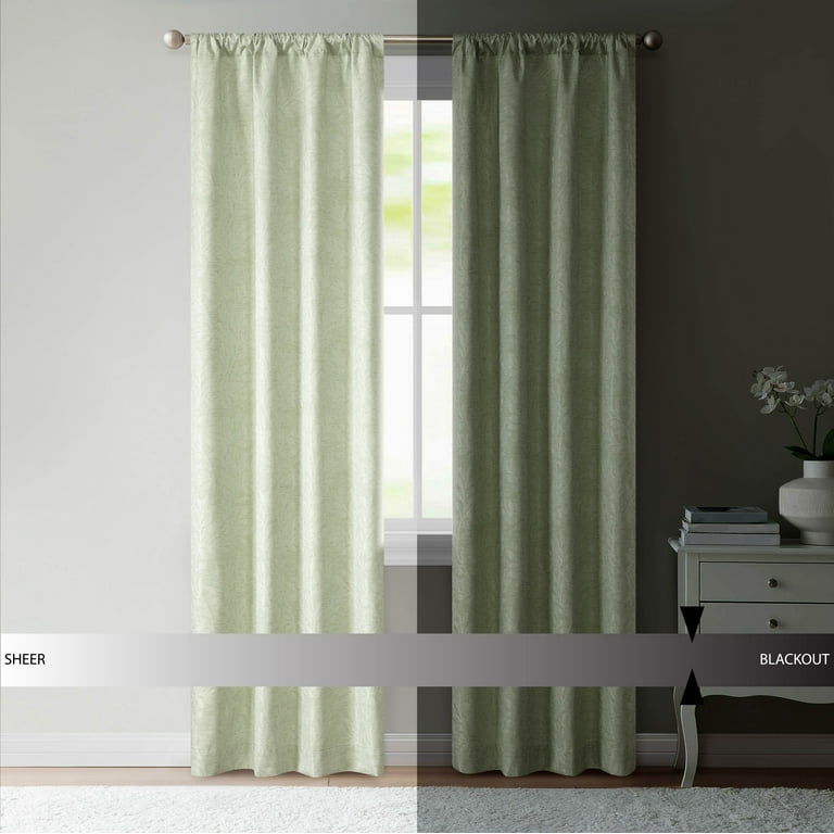 Mainstays Blackout Curtain Printed Jacquard Panel Pair, Set of 2