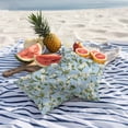 thumbnail image 4 of 2 Pack Outdoor Waterproof Throw Pillow Covers,Retro Flowers on Blue Background Decorative Square Patio Pillowcases for Chair Couch Sofa 16x16in, 4 of 9
