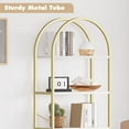 thumbnail image 6 of 5 Tier Bookshelf, Arched Display Racks Tall Standing Bookshelves with Metal Frame, Modern Storage Rack Shelf for Home Office, White/Gold, 6 of 7